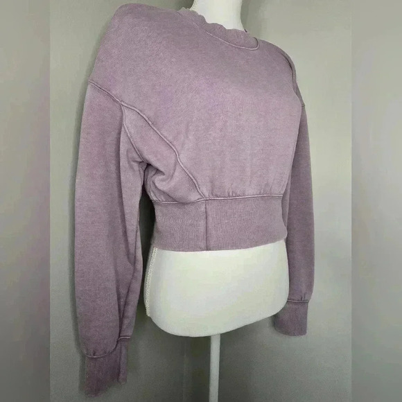 Wild Fable Cropped Crewneck Pullover Sweatshirt Berry Pink - Picture 5 of 11